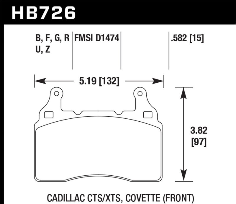 Hawk ER-1 Front Brake Pad Set - 2014 Cadillac CTS Vsport