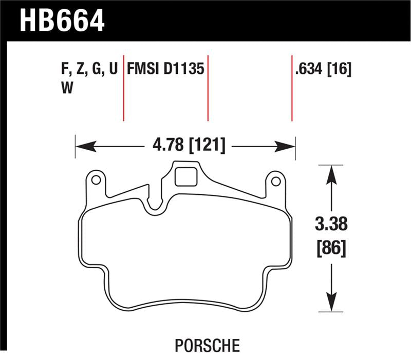 Hawk DTC-70 Race Brake Pads HB664U.634 - 2006-2012 Porsche 911, Boxster, Cayman