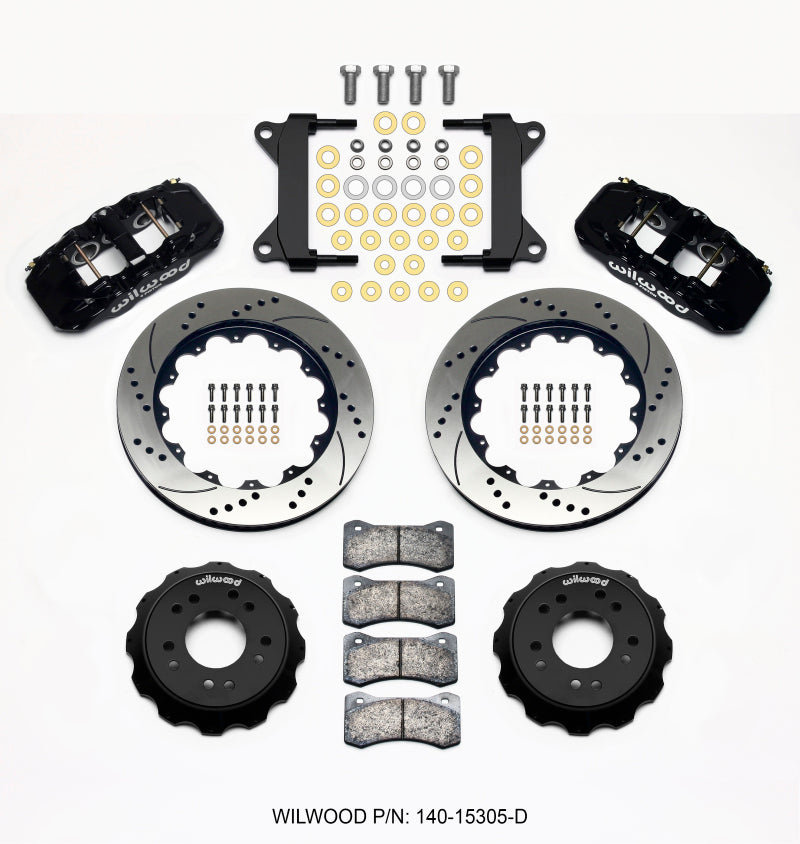 Wilwood AERO6 Front Big Brake Kit 14.00 Inch Drilled Rotors - 1963-1987 Chevrolet C10 with Pro Spindles