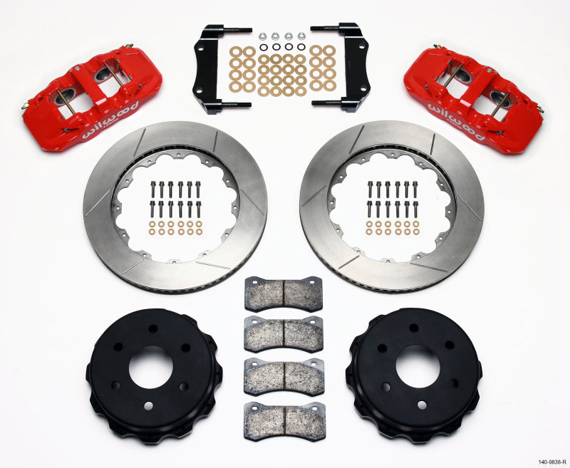 Wilwood AERO4 Rear Truck Big Brake Kit Red 14.25in 140-9838-R - 1999-2010 GM 1500 Trucks and SUVs