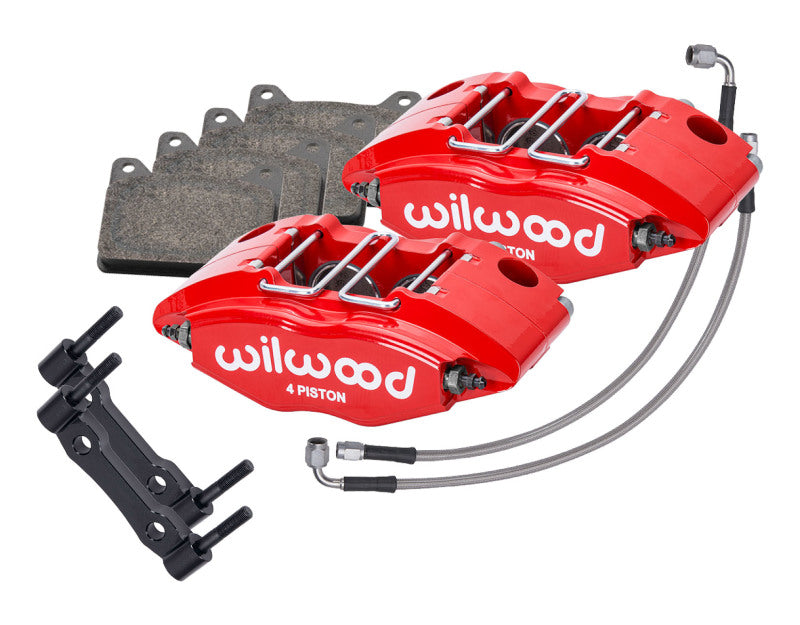 Wilwood Powerlite Front Caliper Kit, 3in Mount, Red - 1969-1974 Porsche 911