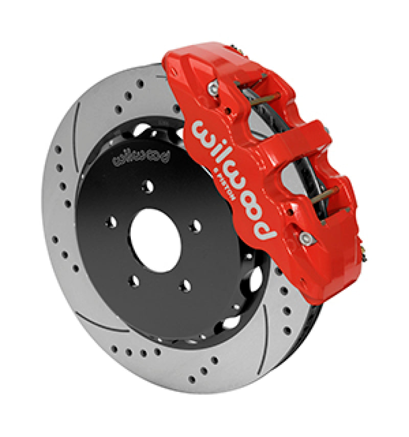 Wilwood 140-14878-DR Superlite 4R Rear Parking Brake Kit 14in SRP Rotors Red - Mopar/Dana Axle, Green Snap Ring, 2.36in Offset