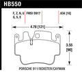 Hawk Blue 9012 Race Front Brake Pads HB550E.634 - 2001-2005 Porsche 911 (996) Carrera 2/4 / 2000-2004 Boxster S