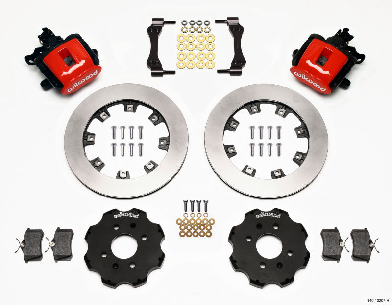 Wilwood Combination Parking Brake Rear Kit 140-10207-R - 12.19in Rotor, Red - Honda Civic / Integra, 2.39in Hub Offset