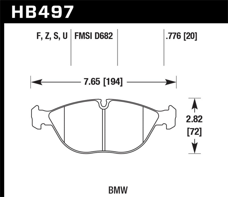 Hawk ER-1 Front Brake Pads - 1995-2001 BMW 750iL