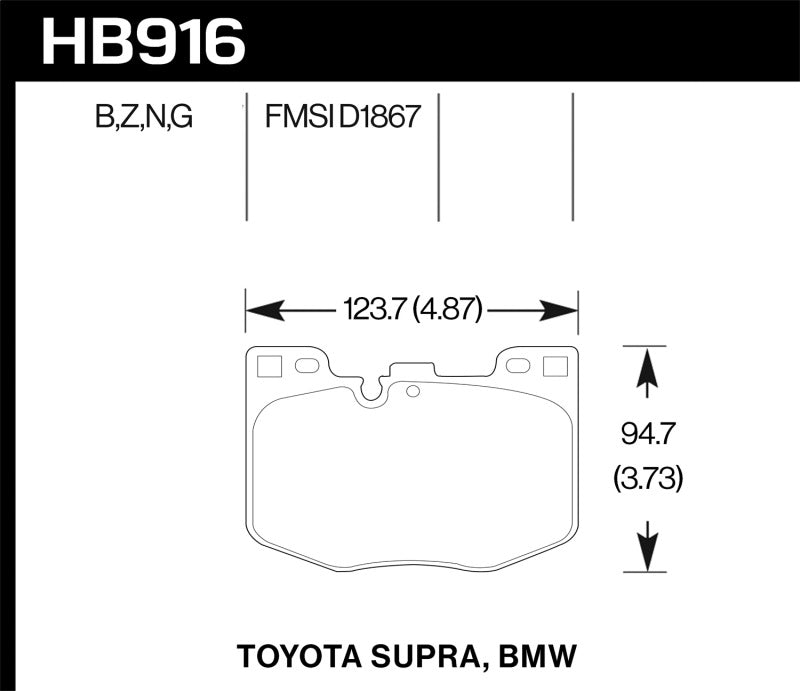 Hawk Performance DTC-60 Front Race Brake Pad Set HB916G.740 - 2020 Toyota Supra, 2019-2020 BMW Z4