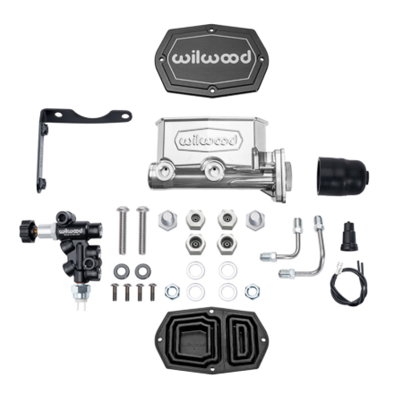 Wilwood 261-17799-P Compact Tandem Master Cylinder Kit with P-Valve - Mopar 1.12in Bore