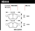 Hawk Performance HP+ Front Brake Pads - 2002-2006 Mini Cooper and Cooper S