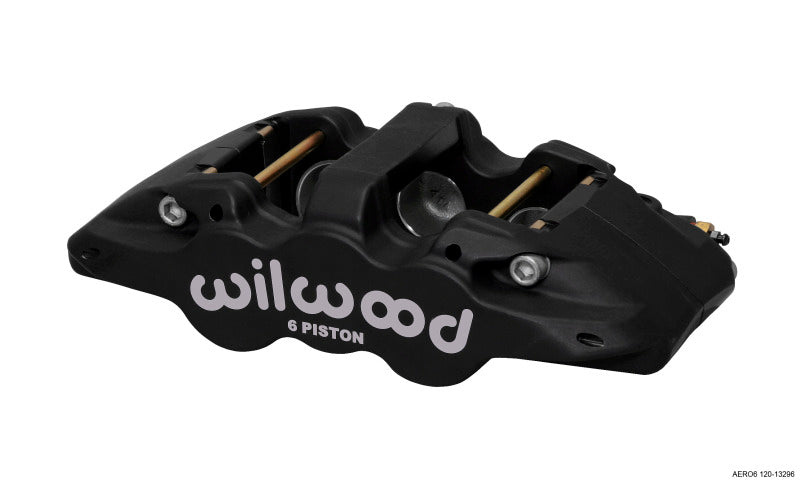 Wilwood Aero6 Forged 6-Piston Caliper 120-13296 - Left-Hand, Black Anodized, 1.75/1.38/1.38 Pistons, 0.80in Pad