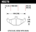 Hawk HT-10 Race Rear Brake Pads HB278S.465, 12mm - Lotus Elise