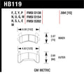 Hawk Performance HB119Z.594 Ceramic Street Brake Pad Set - Quiet, Ultra-Low Dust