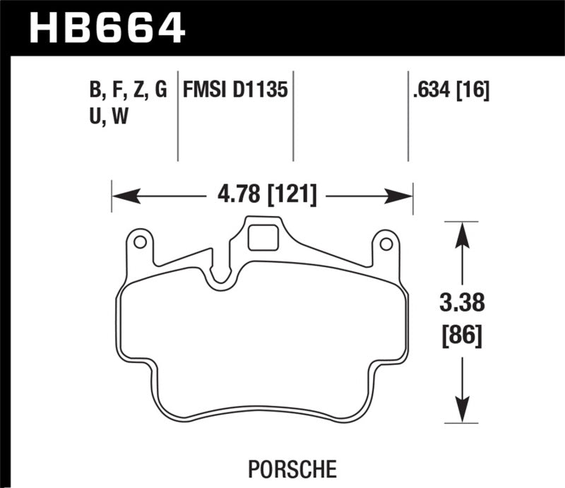Hawk Performance HP Plus Rear Brake Pads HB664N.634 - 2006-2014 Porsche Cayman