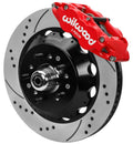 Wilwood Narrow Superlite 6R Front Big Brake Kit 14in Drilled and Slotted Rotors Red - Pro Drop Spindle