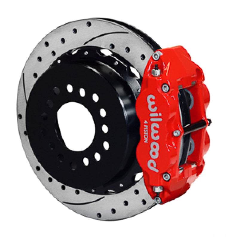 Wilwood 140-17659-DR Narrow Superlite 4R Rear Big Brake Kit 14in Drilled Rotors, Red - GM G-Body with 2.62in Axle Offset