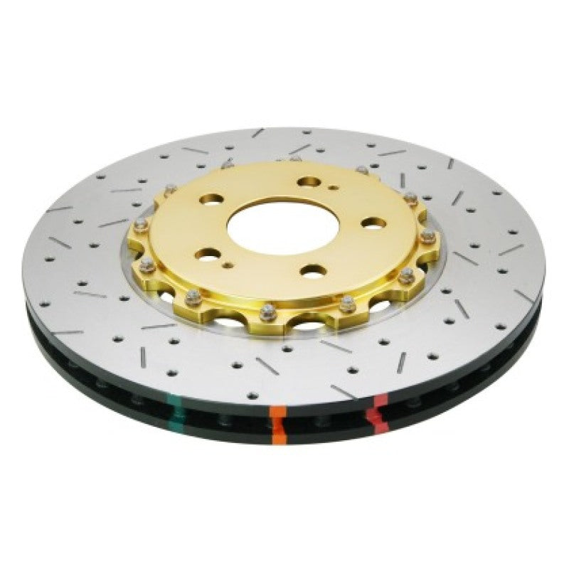 DBA DBA52224V2GLDXS 5000 Series XS Front Drilled and Slotted 2-Piece Brake Rotor with Gold Hat - 2008-2017 Mitsubishi Lancer Evolution X
