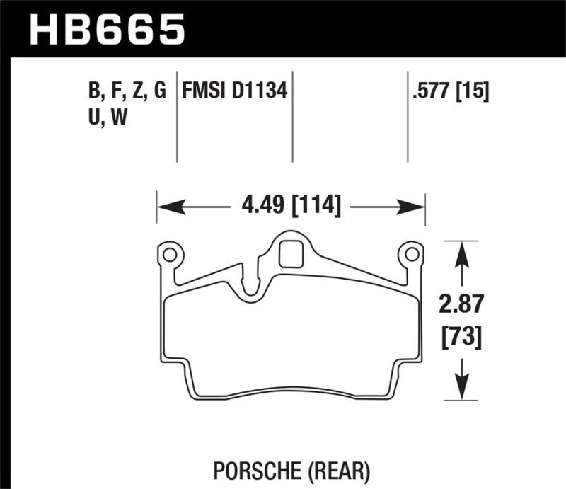 Hawk ER-1 Rear Brake Pads HB665D.577 - 2017-2020 Porsche 718 Boxster Base 2.0L, Excludes PCCB