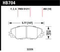 Hawk Performance Ceramic Front Brake Pads - 2006-2009 Toyota RAV4 / 2010-2013 Toyota Matrix