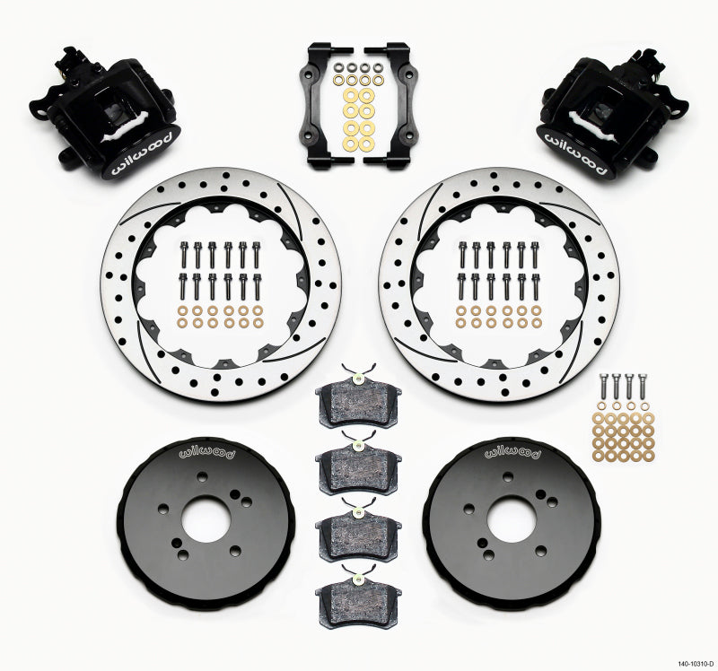 Wilwood 140-10310-D Combination Parking Brake Rear Kit 12.88in Drilled 2-Piece Rotors with BP-10 Pads - Honda S2000