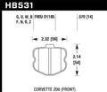 Hawk DTC-80 Front Race Brake Pads HB531Q.570 - 2006-2013 Chevrolet Corvette Z06