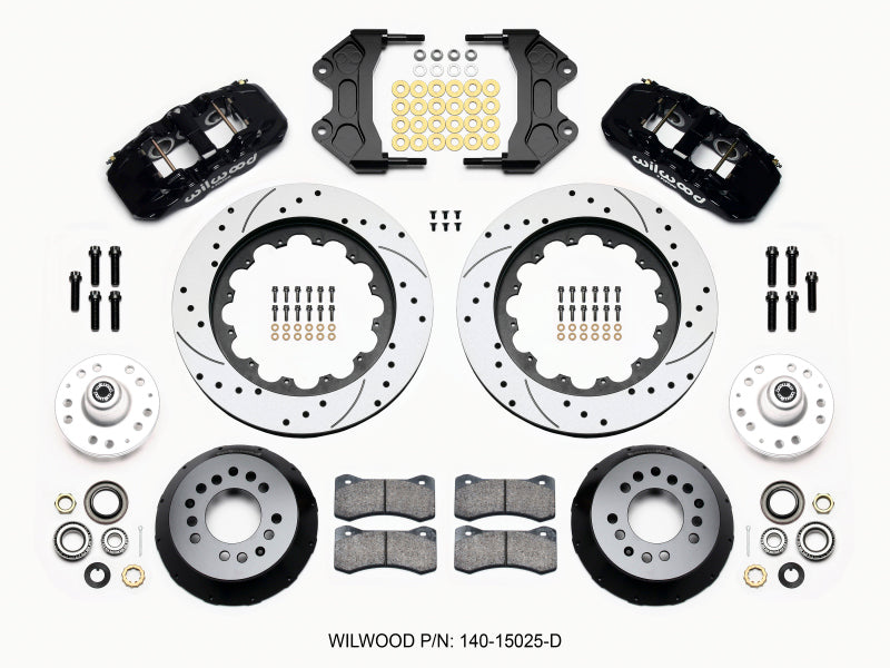 Wilwood AERO6 Front Big Brake Kit 15.00in Drilled Rotors - WWE ProSpindle (140-15025-D)