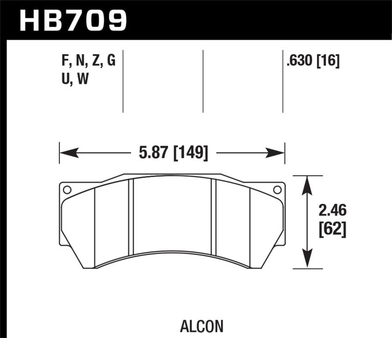 Hawk HPS 5.0 Ferro-Carbon Brake Pads HB709B.630 - Black Powder Coat, 16mm Thickness