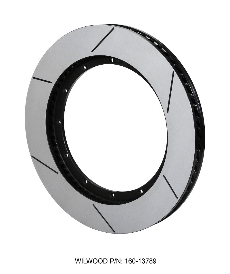 Wilwood GT60 Spec-37 Curved Vane RH Rotor 160-13789-GTB - 15.50 x 1.38 Black 12-Bolt on 10.25in