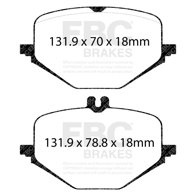 EBC Yellowstuff Rear Brake Pad Set DP42443R - 2018 and Newer Mercedes-Benz G63 AMG 4.0 Twin Turbo (BM463)
