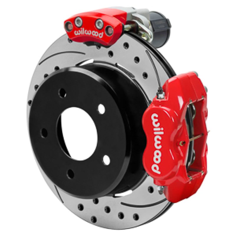 Wilwood 140-18043-DR Red Rear Brake Kit with Electronic Parking Brake - 12.19in SRP Rotor, 3.25in Offset - 1988-1998 GM C1500