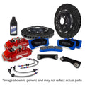 EBC Racing BBK054RED-1 Front Big Brake Kit Red 6-Piston Apollo Calipers 355mm Rotors - 2012-2021 Subaru WRX STI
