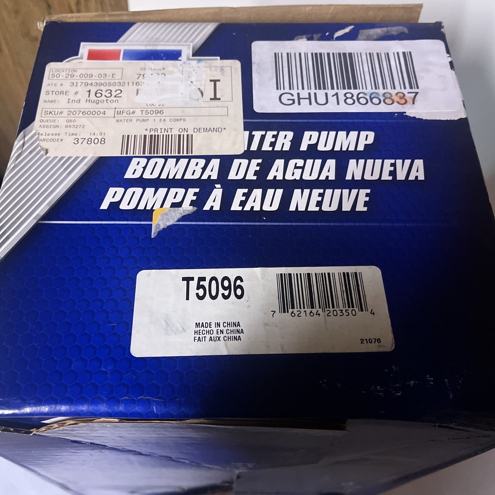 CarQuest Water Pump OEM T5096