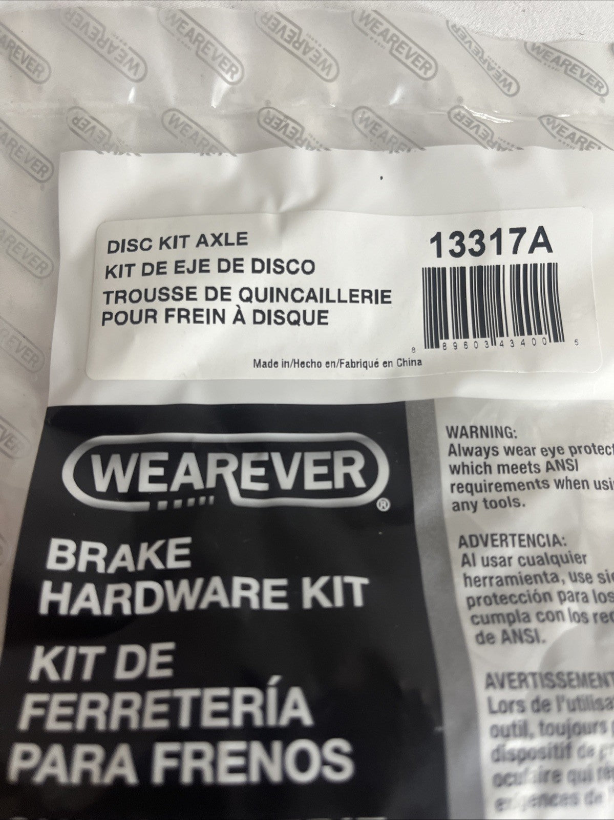CarQuest WearEver 13317A front disc brake hardware kit with abutment clips - photo 4