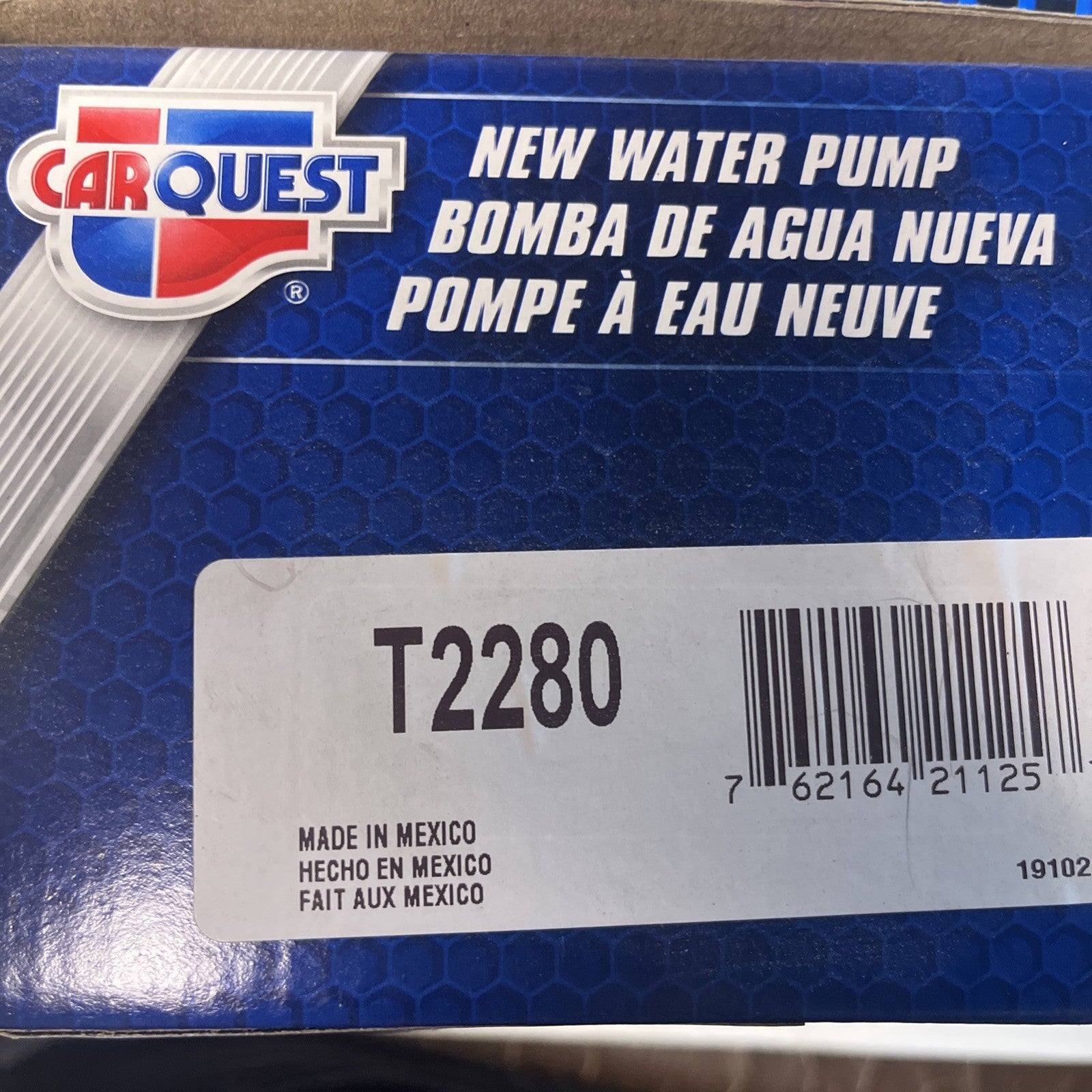 CarQuest Water Pump OEM T2280