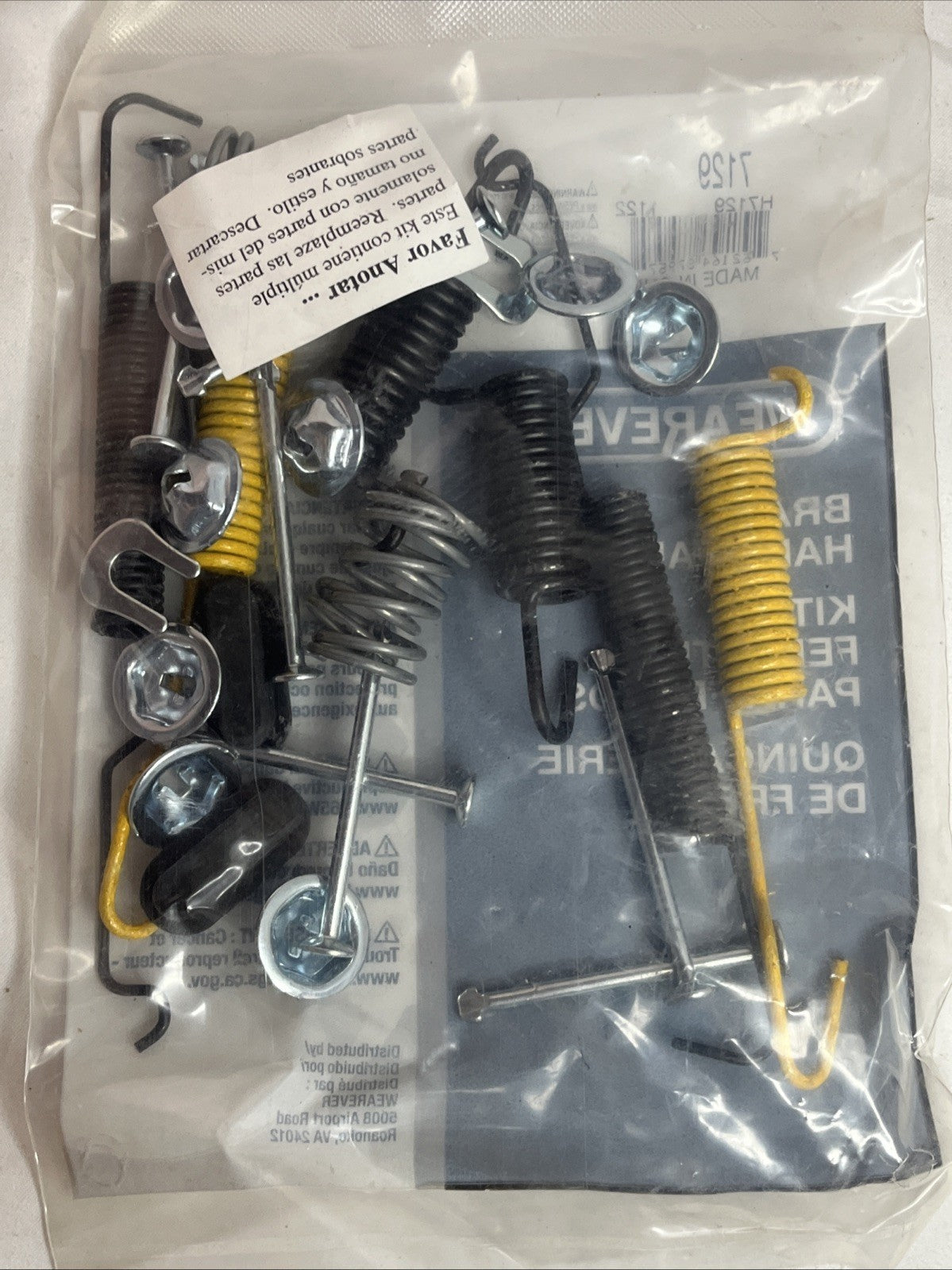 WearEver 7129 drum brake hardware kit with springs, pins and clips - photo 3