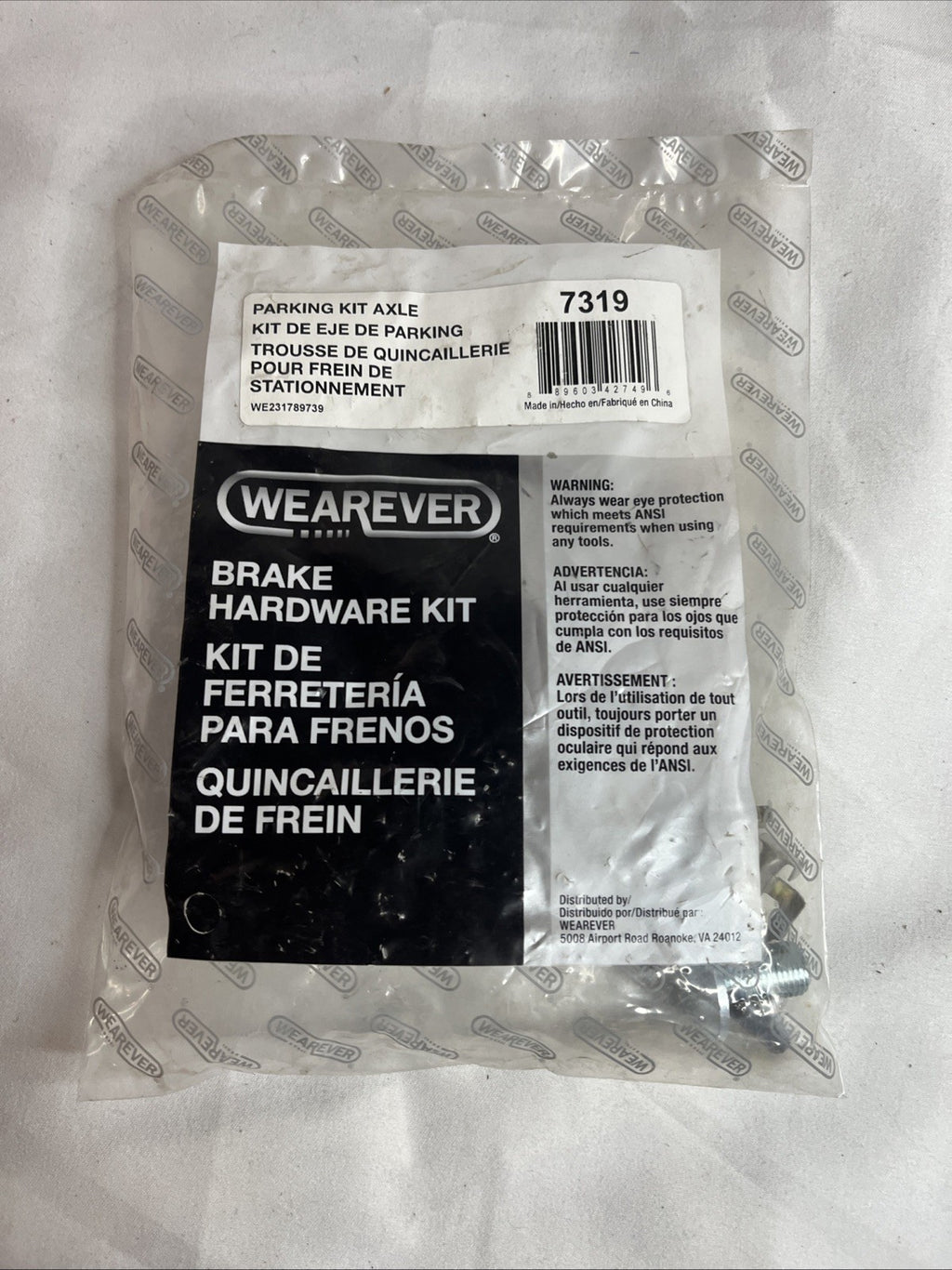 CarQuest WearEver 7319 rear parking brake hardware kit with springs, pins and clips - photo 2