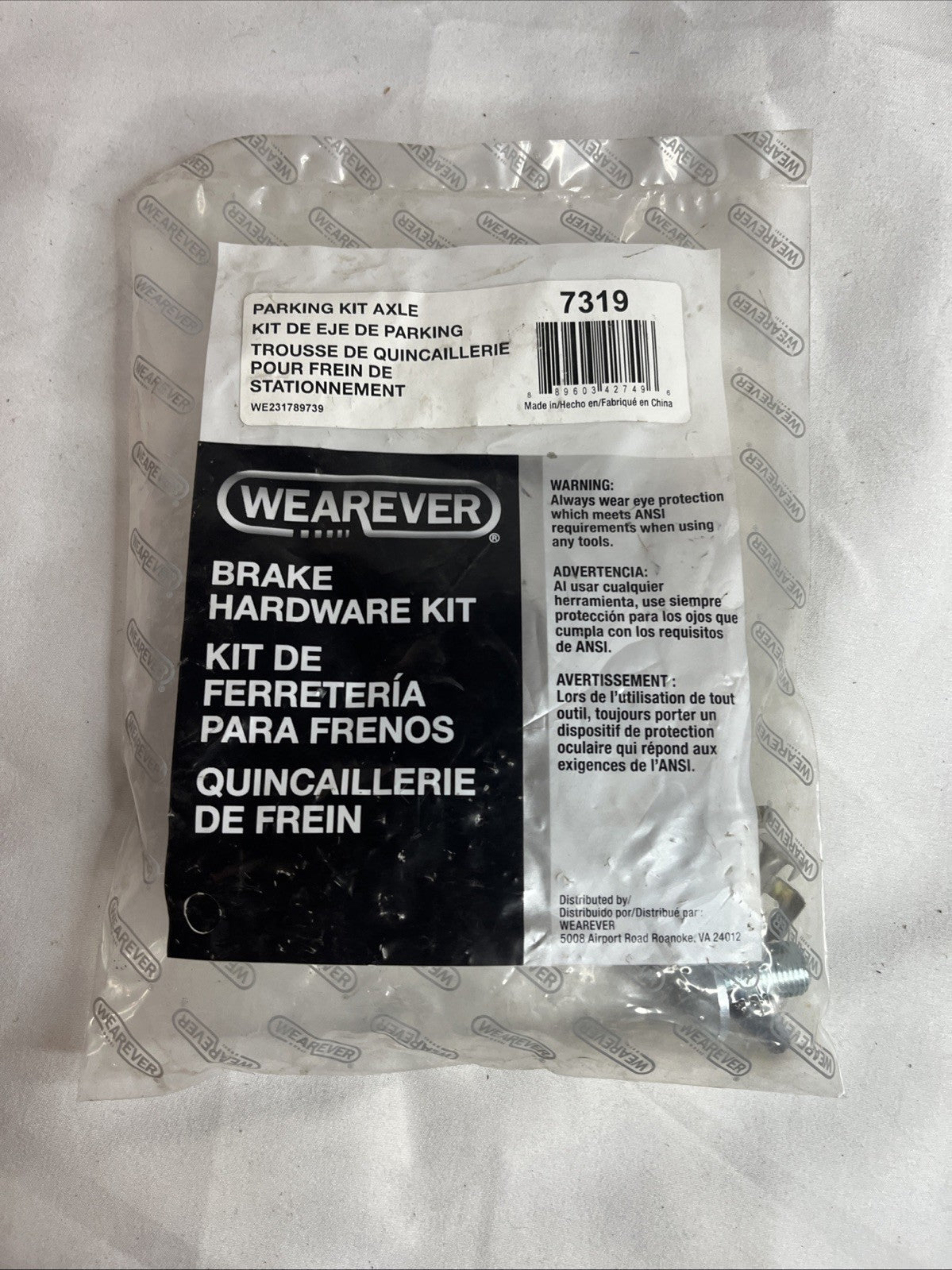 CarQuest WearEver 7319 rear parking brake hardware kit with springs, pins and clips - photo 2